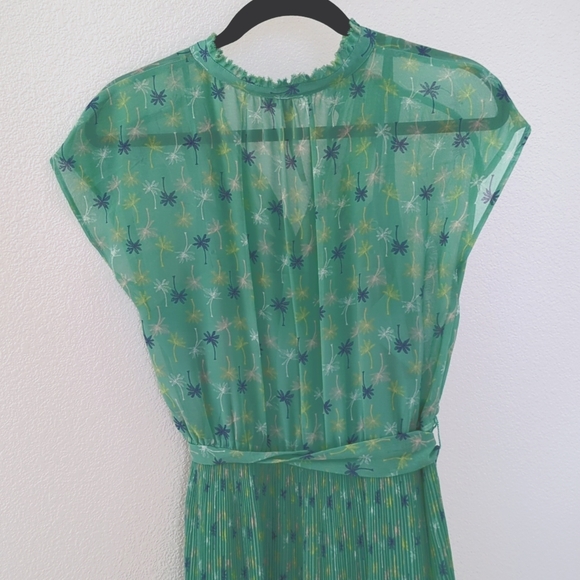 Lauren Conrad Green Palm Pattern Chiffon Dress - Picture 7 of 8